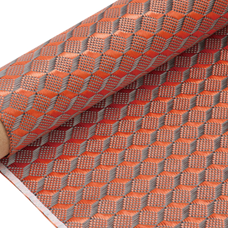 Fabraic snáithín carbóin measctha carbóin aramid dearg/dubh Fabraic snáithín carbóin measctha carbóin aramid dearg/dubh